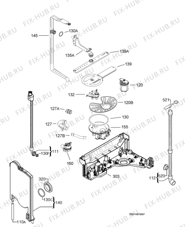 Взрыв-схема посудомоечной машины Rex Electrolux RSF66070XR - Схема узла Hydraulic System 272